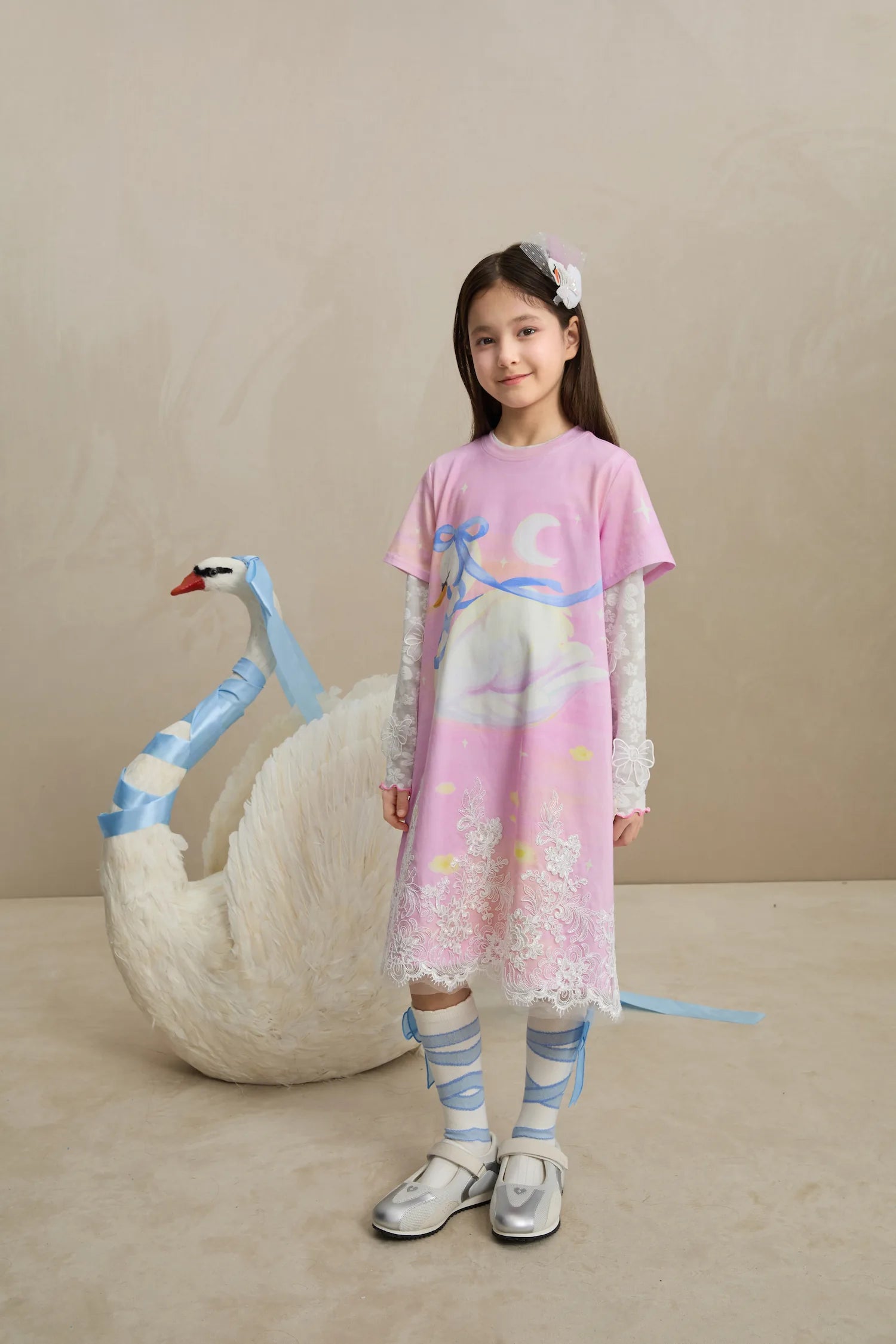 Poco Blush Dreamy Swan Lake Lace Dress