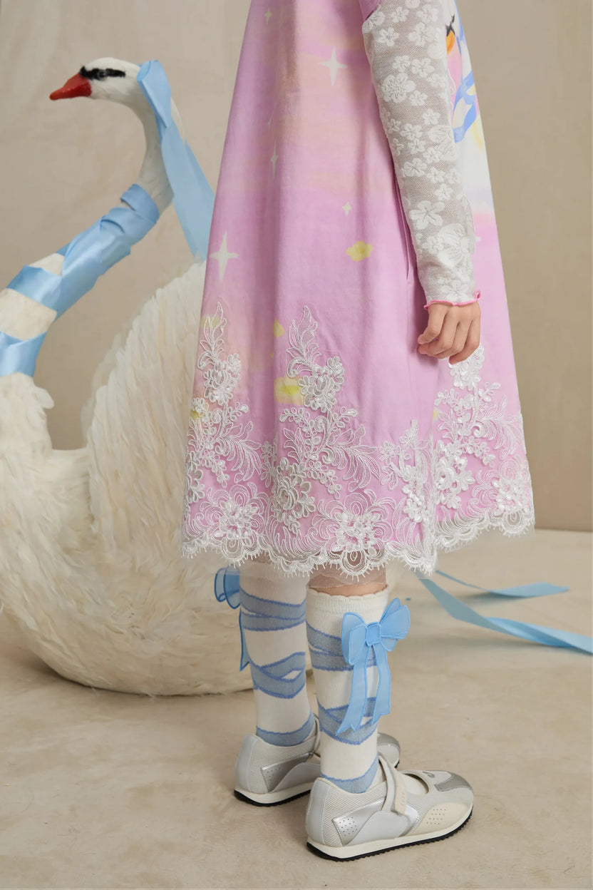 Poco Blush Dreamy Swan Lake Lace Dress