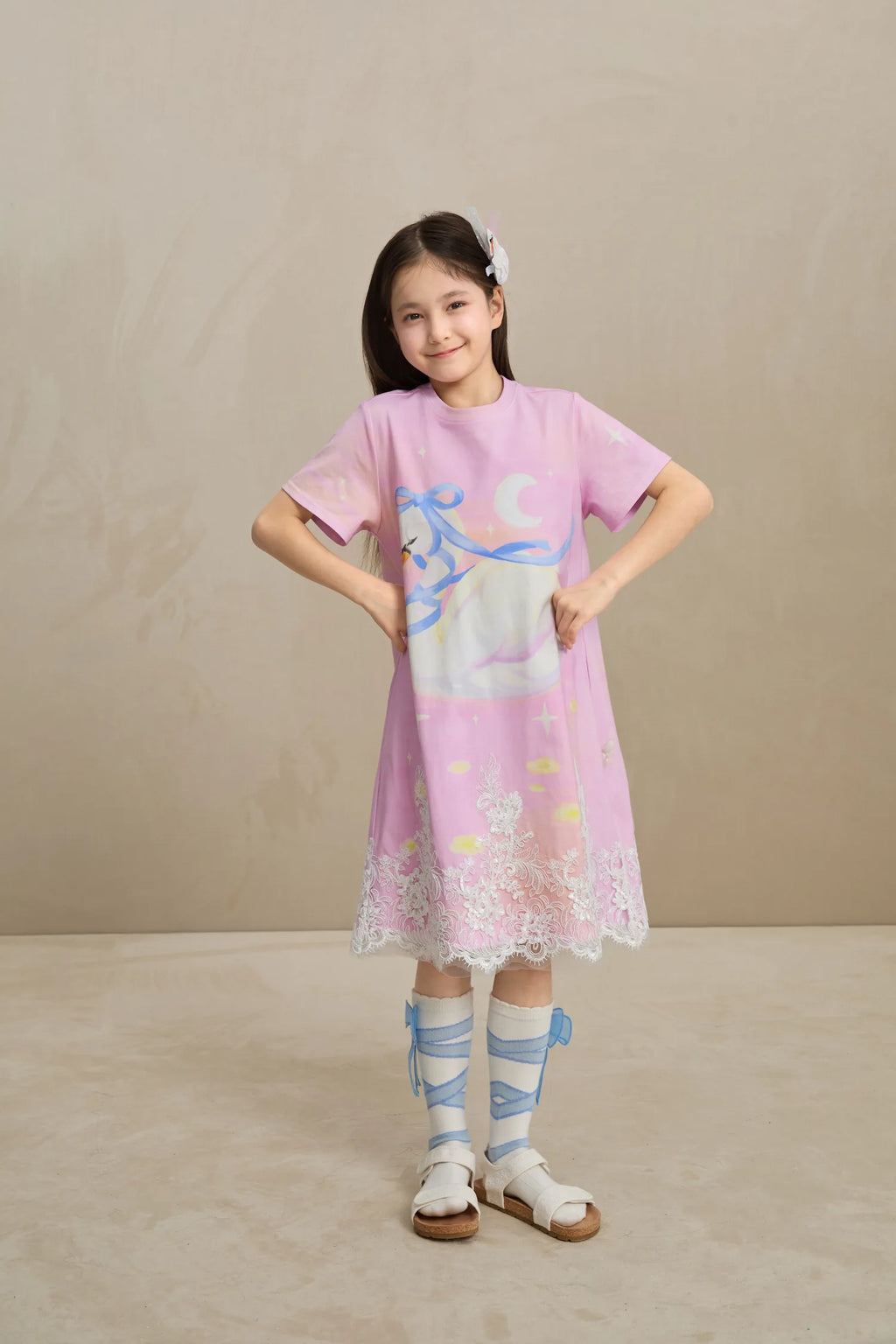 Poco Blush Dreamy Swan Lake Lace Dress