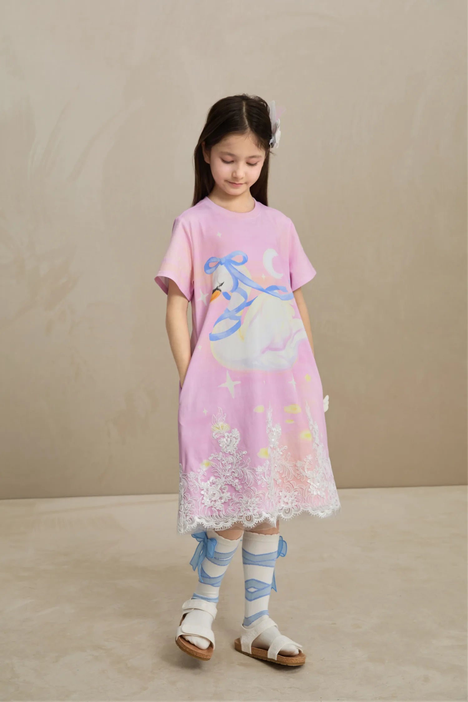 Poco Blush Dreamy Swan Lake Lace Dress