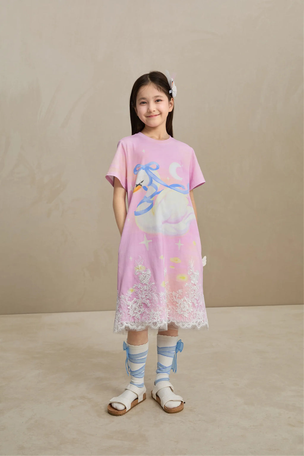 Poco Blush Dreamy Swan Lake Lace Dress