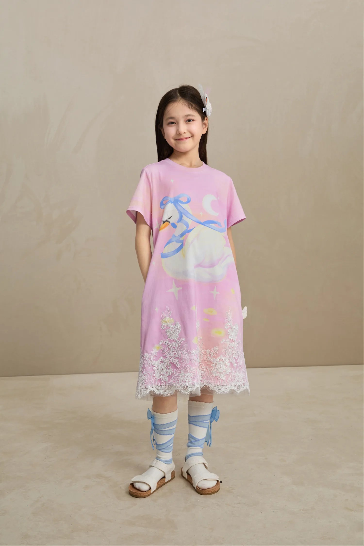 Poco Blush Dreamy Swan Lake Lace Dress