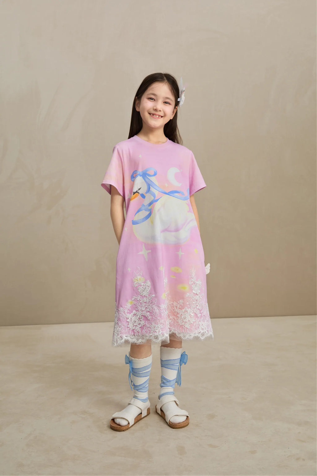 Poco Blush Dreamy Swan Lake Lace Dress