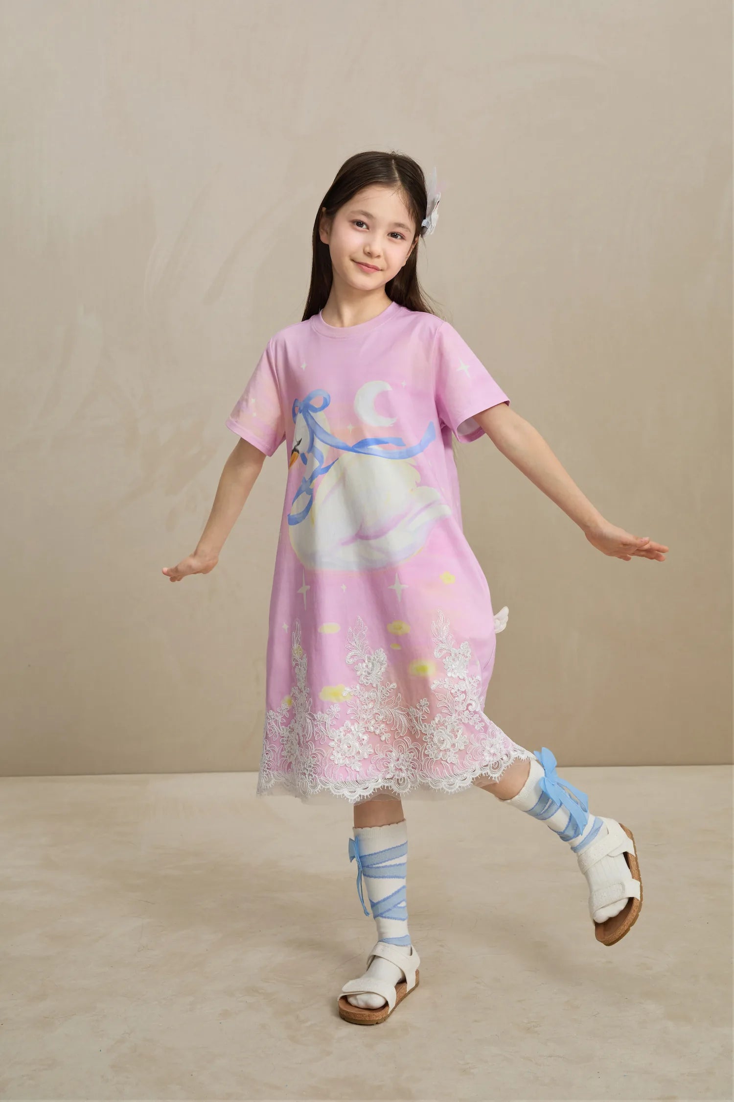 Poco Blush Dreamy Swan Lake Lace Dress