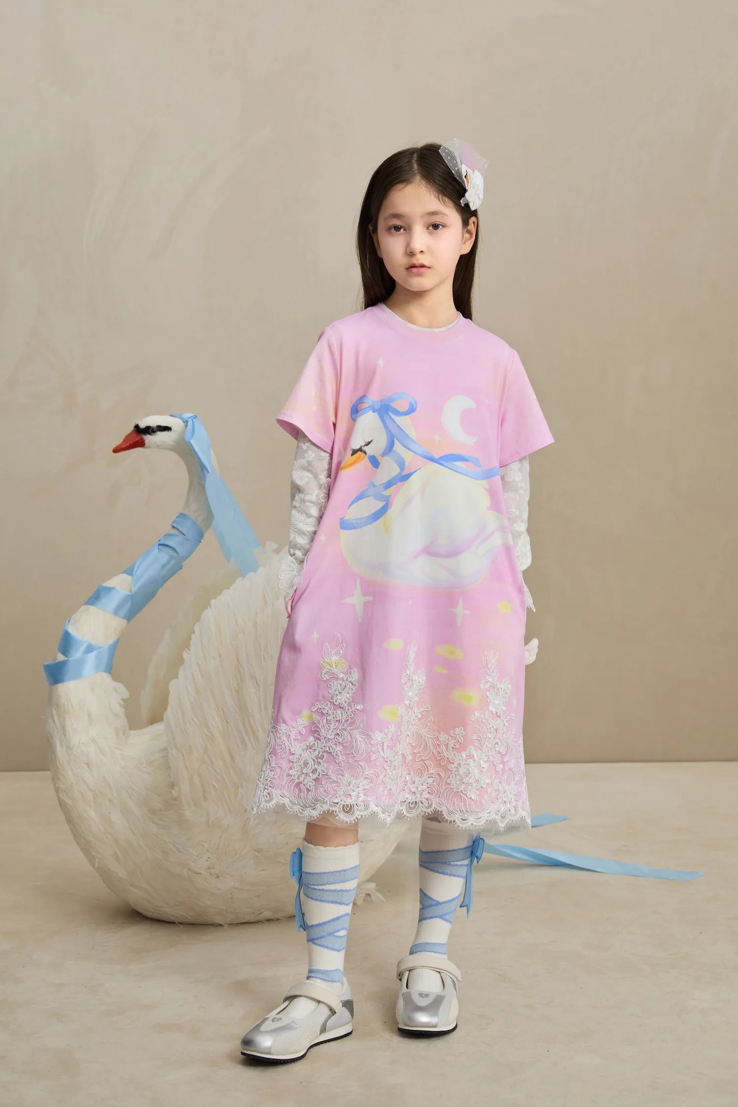 Poco Blush Dreamy Swan Lake Lace Dress