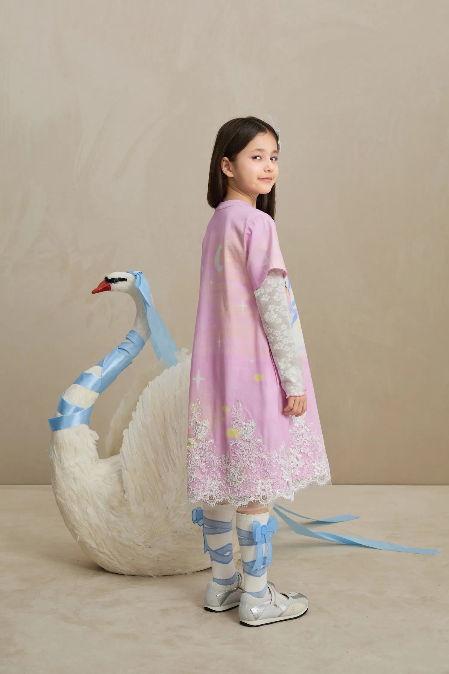 Poco Blush Dreamy Swan Lake Lace Dress