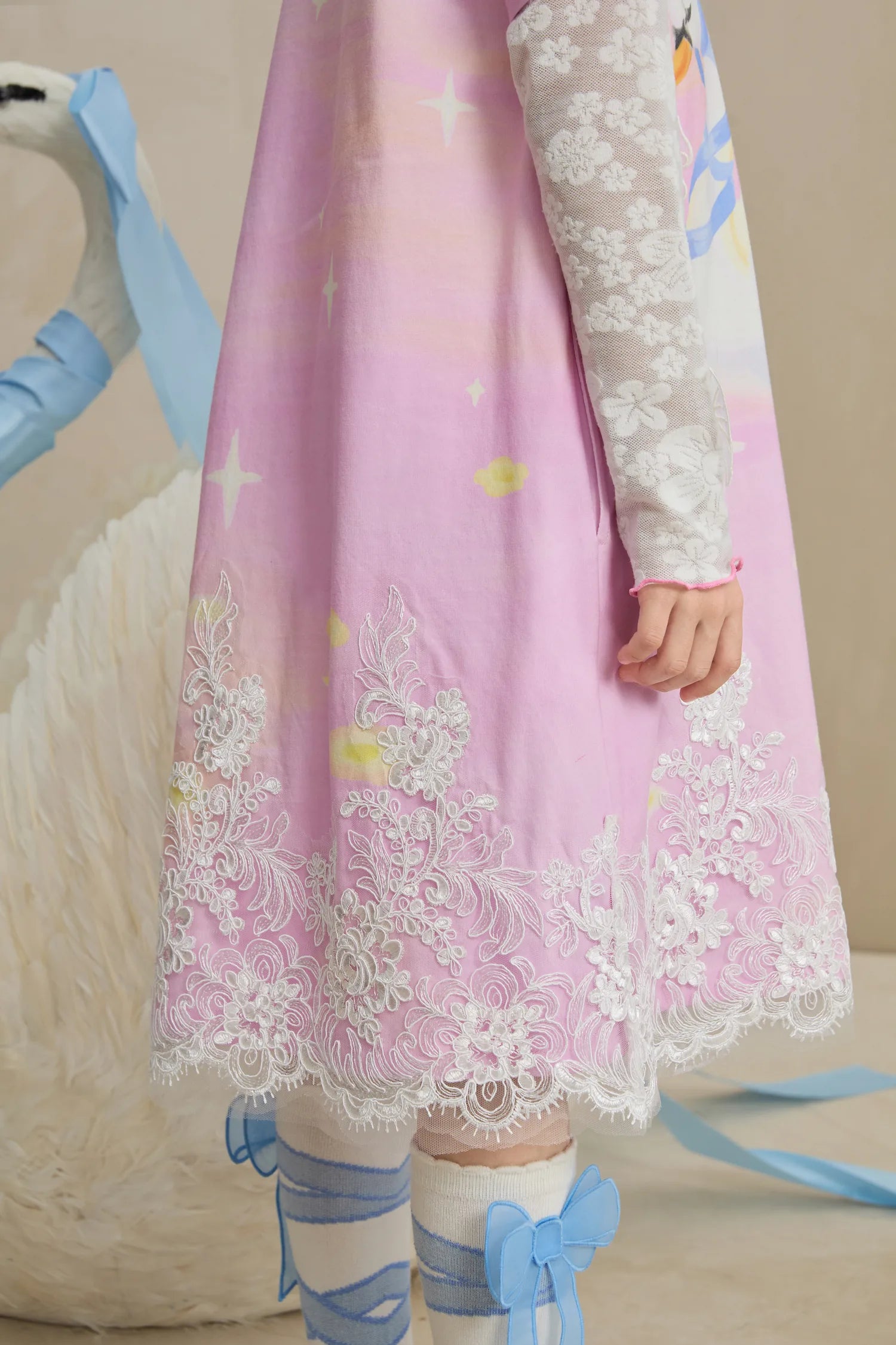 Poco Blush Dreamy Swan Lake Lace Dress