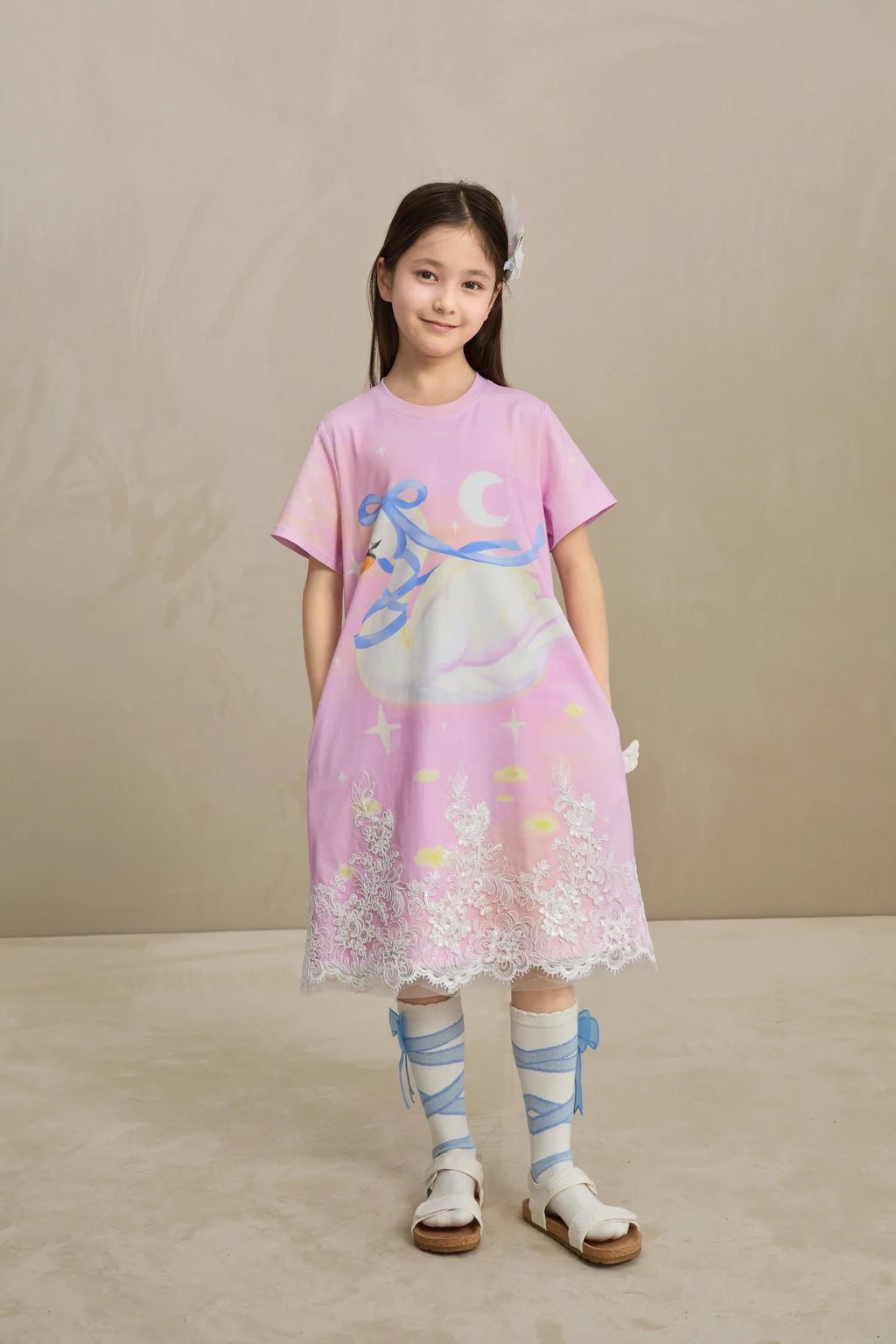 Poco Blush Dreamy Swan Lake Lace Dress