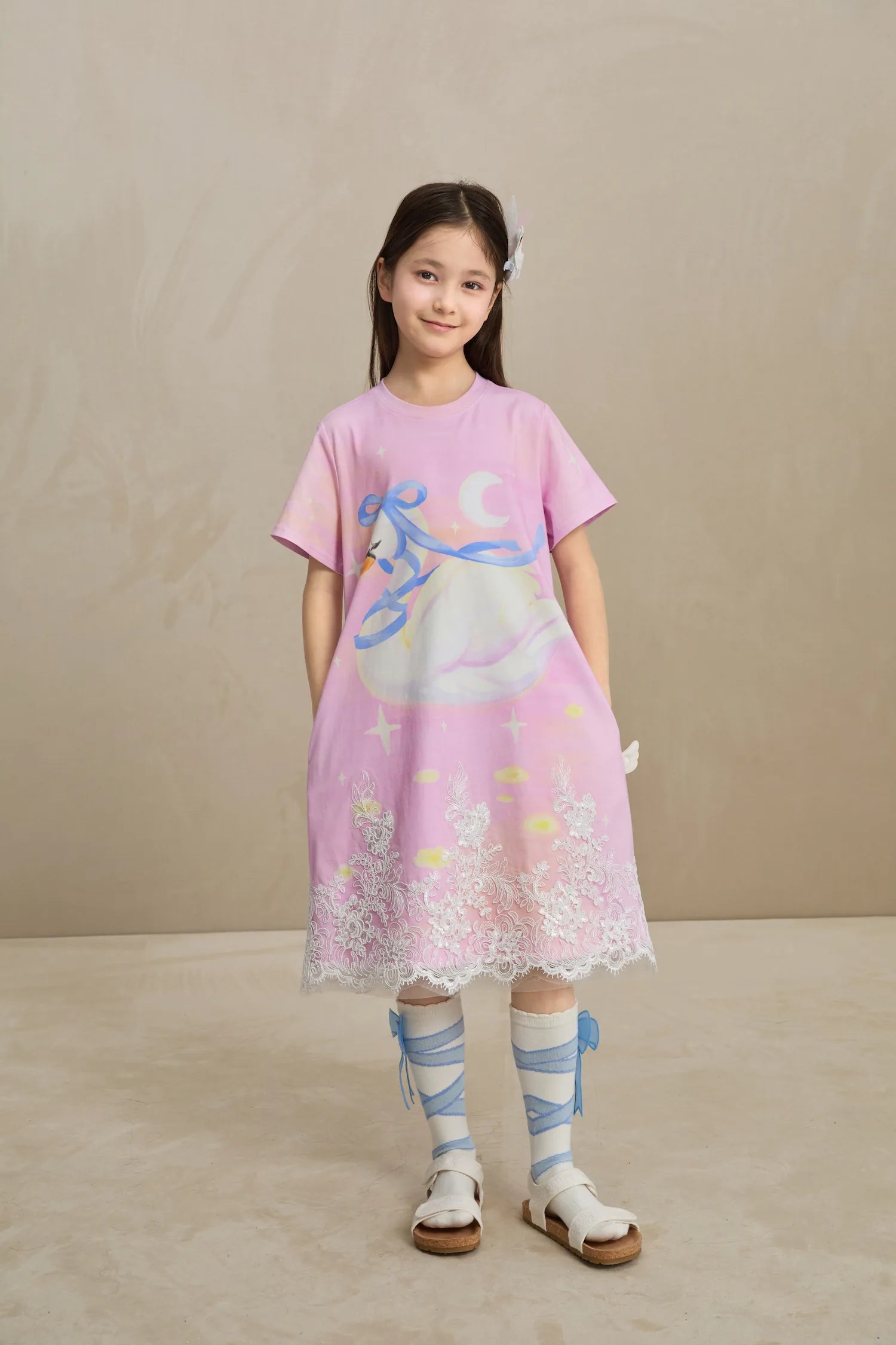 Poco Blush Dreamy Swan Lake Lace Dress