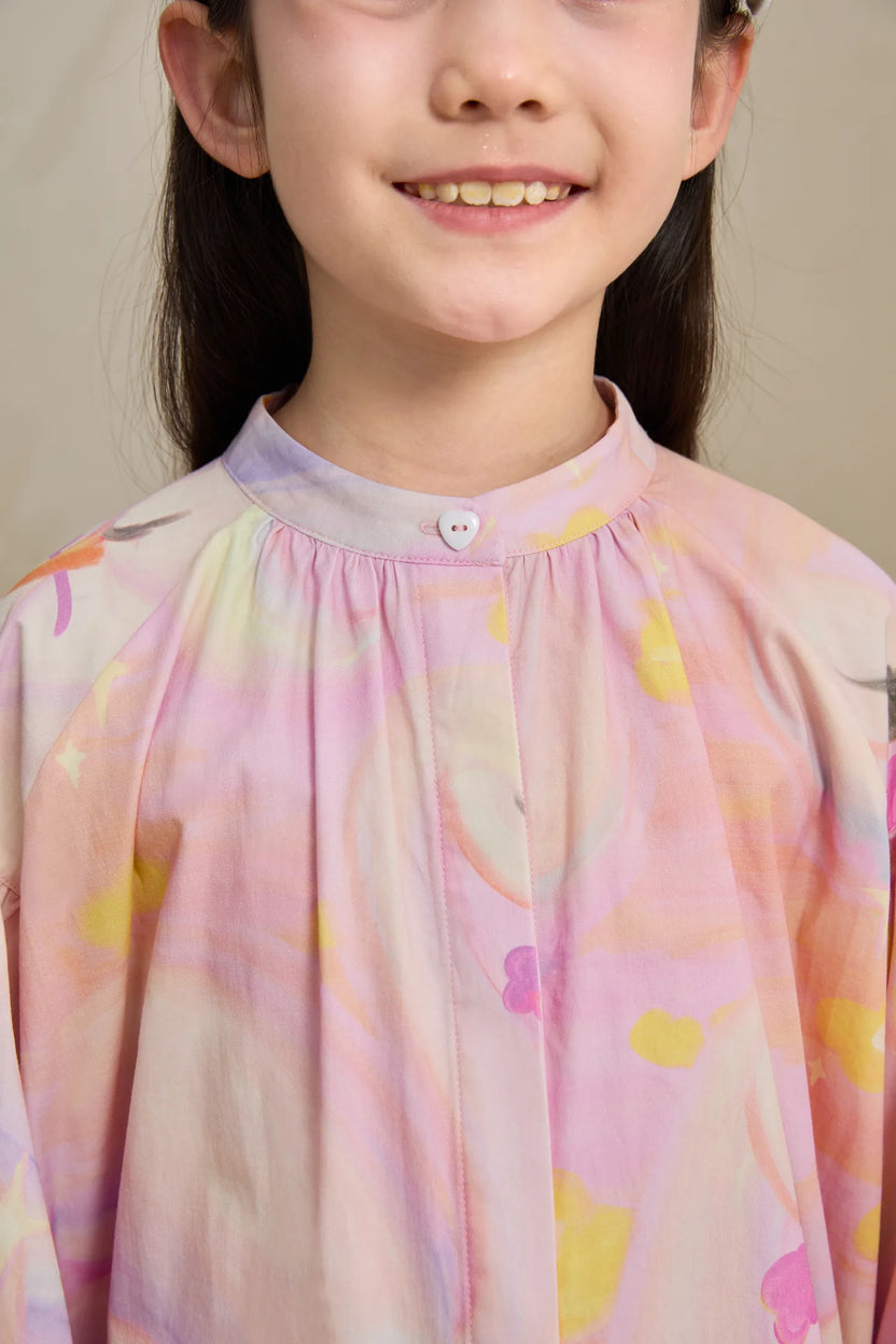 Swan Dream Print Lace Shirt by Poco Blush, image 10