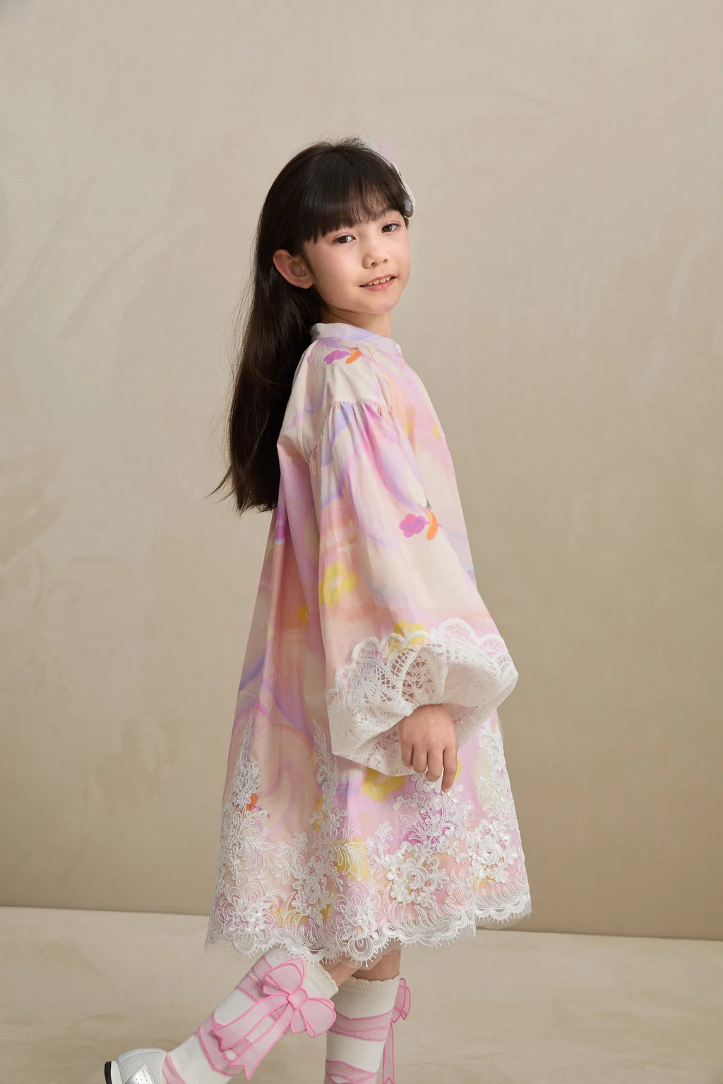 Poco Blush Swan Dream Print Lace Shirt