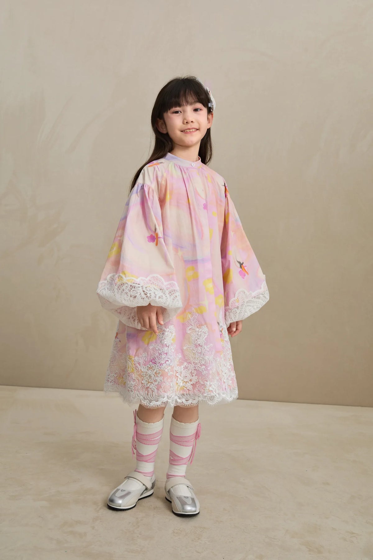 Poco Blush Swan Dream Print Lace Shirt