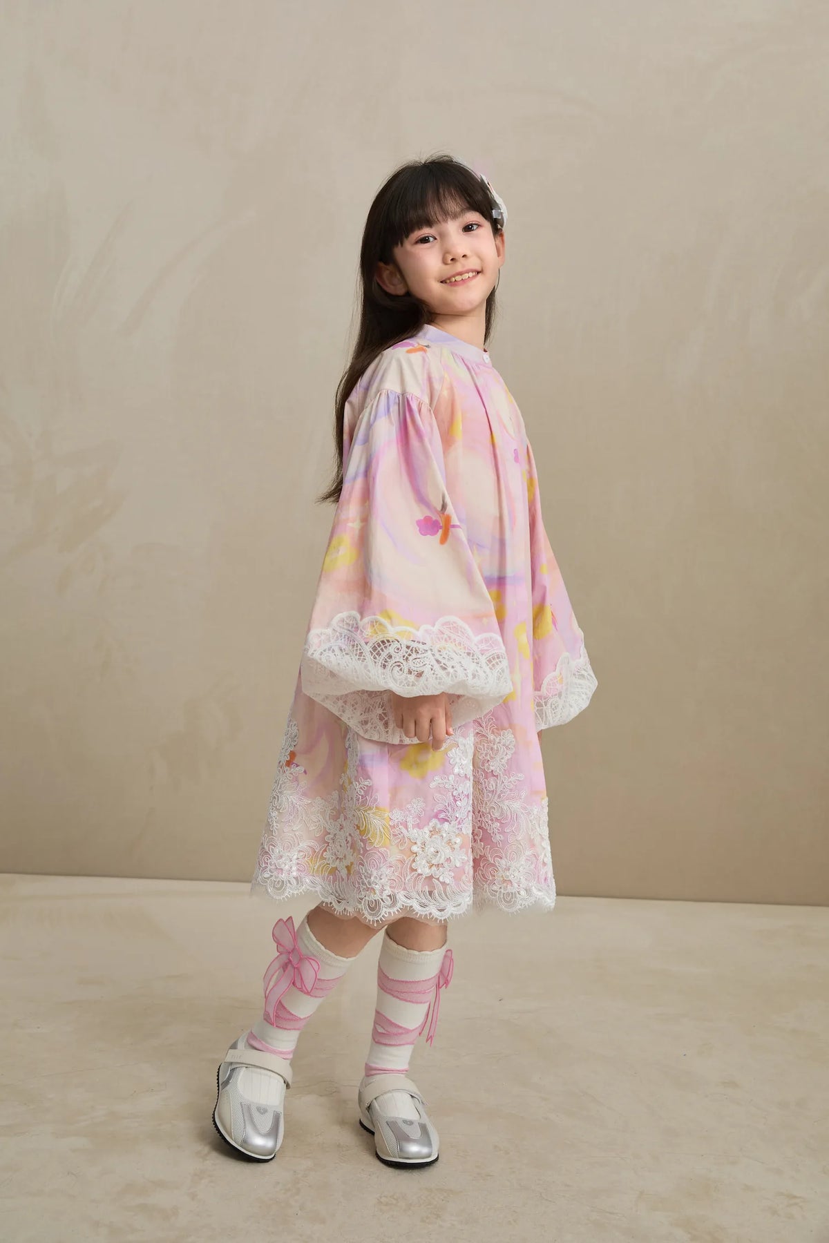 Poco Blush Swan Dream Print Lace Shirt