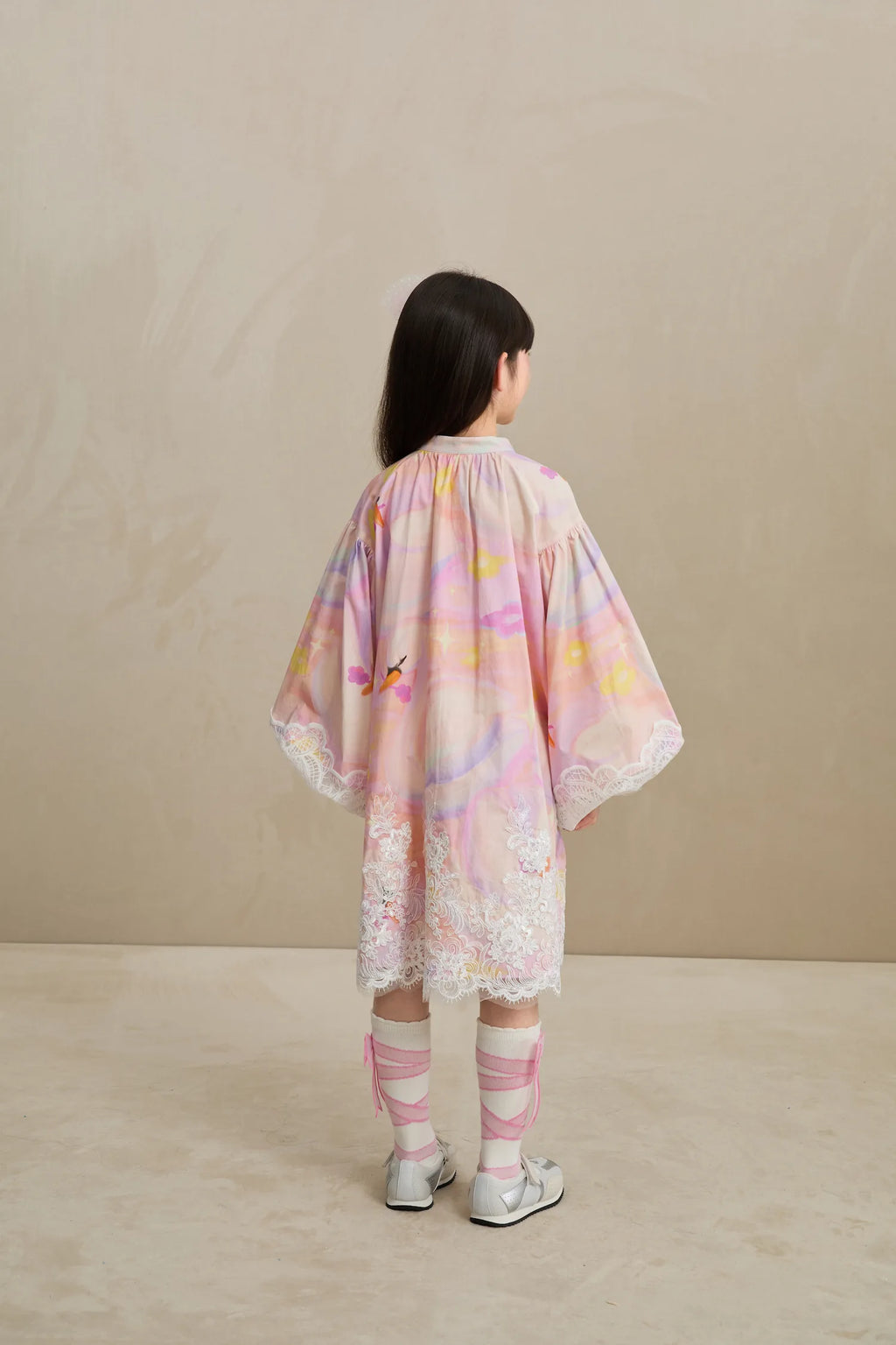 Poco Blush Swan Dream Print Lace Shirt