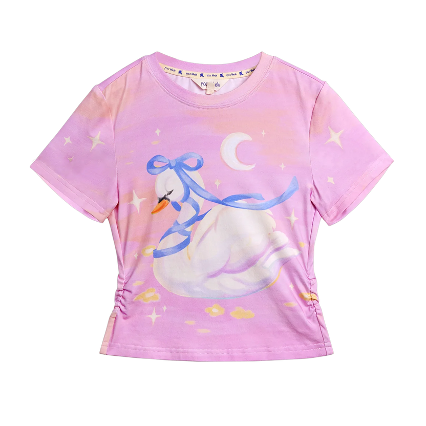 Swan Lake Cooling Cotton T-shirt by Poco Blush