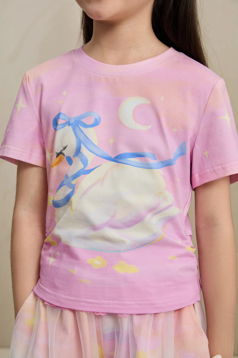 Swan Lake Cooling Cotton T-shirt by Poco Blush, image 10