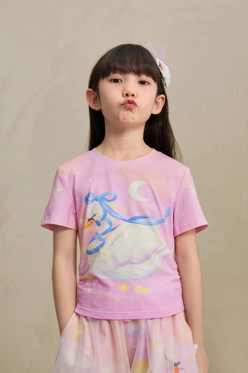 Swan Lake Cooling Cotton T-shirt by Poco Blush, image 11