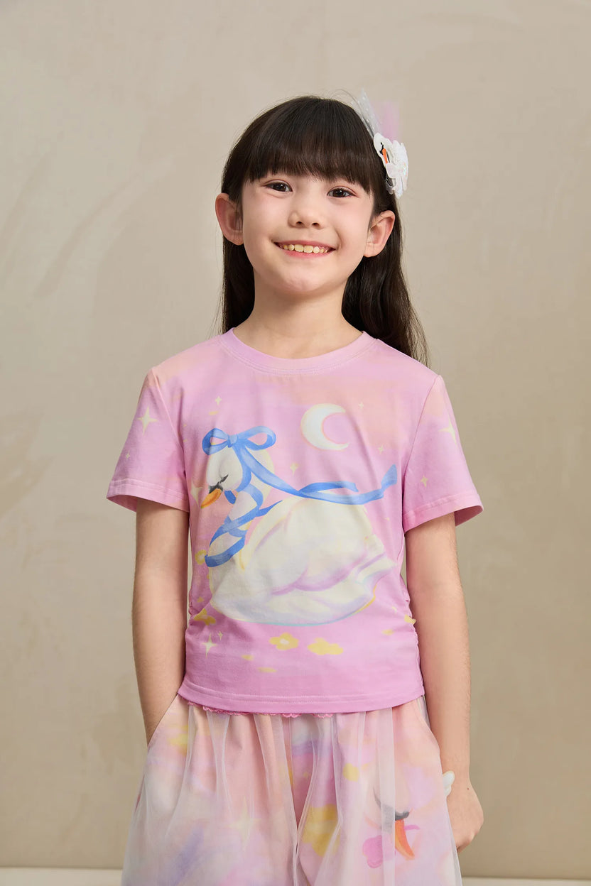 Swan Lake Cooling Cotton T-shirt by Poco Blush, image 3