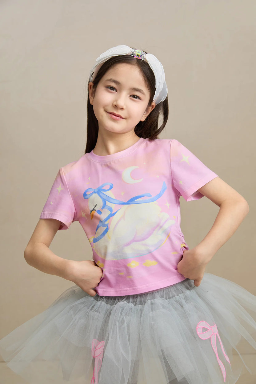 Swan Lake Cooling Cotton T-shirt by Poco Blush, image 6