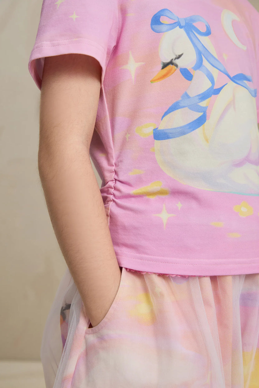 Swan Lake Cooling Cotton T-shirt by Poco Blush, image 9