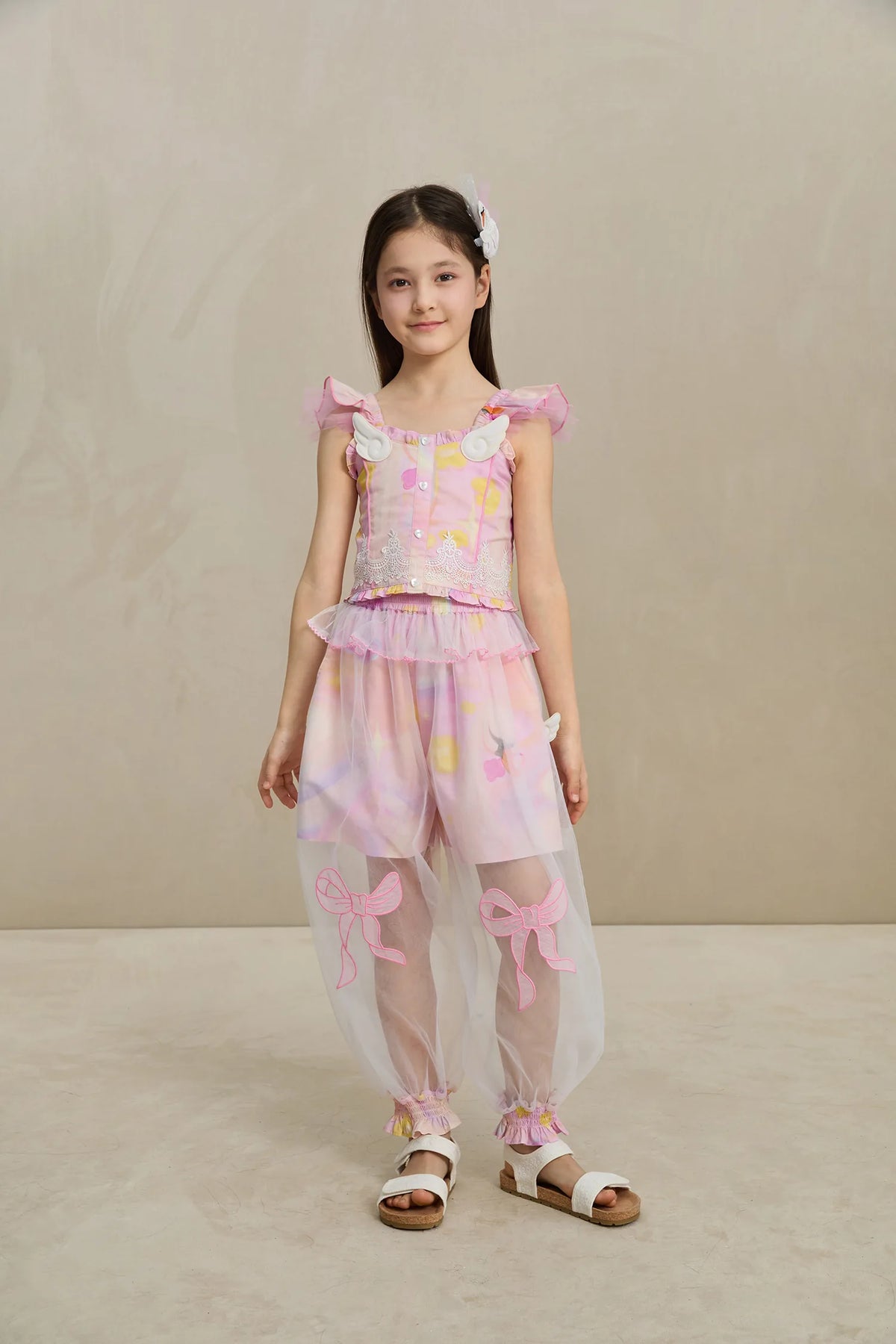 Poco Blush Swan Mesh Overlay Anti-Mosquito Pants