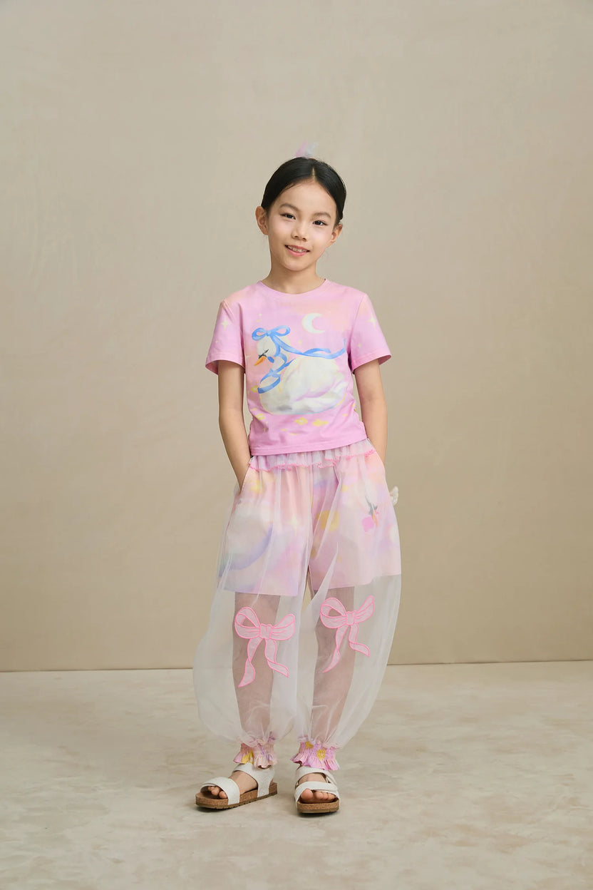 Poco Blush Swan Mesh Overlay Anti-Mosquito Pants
