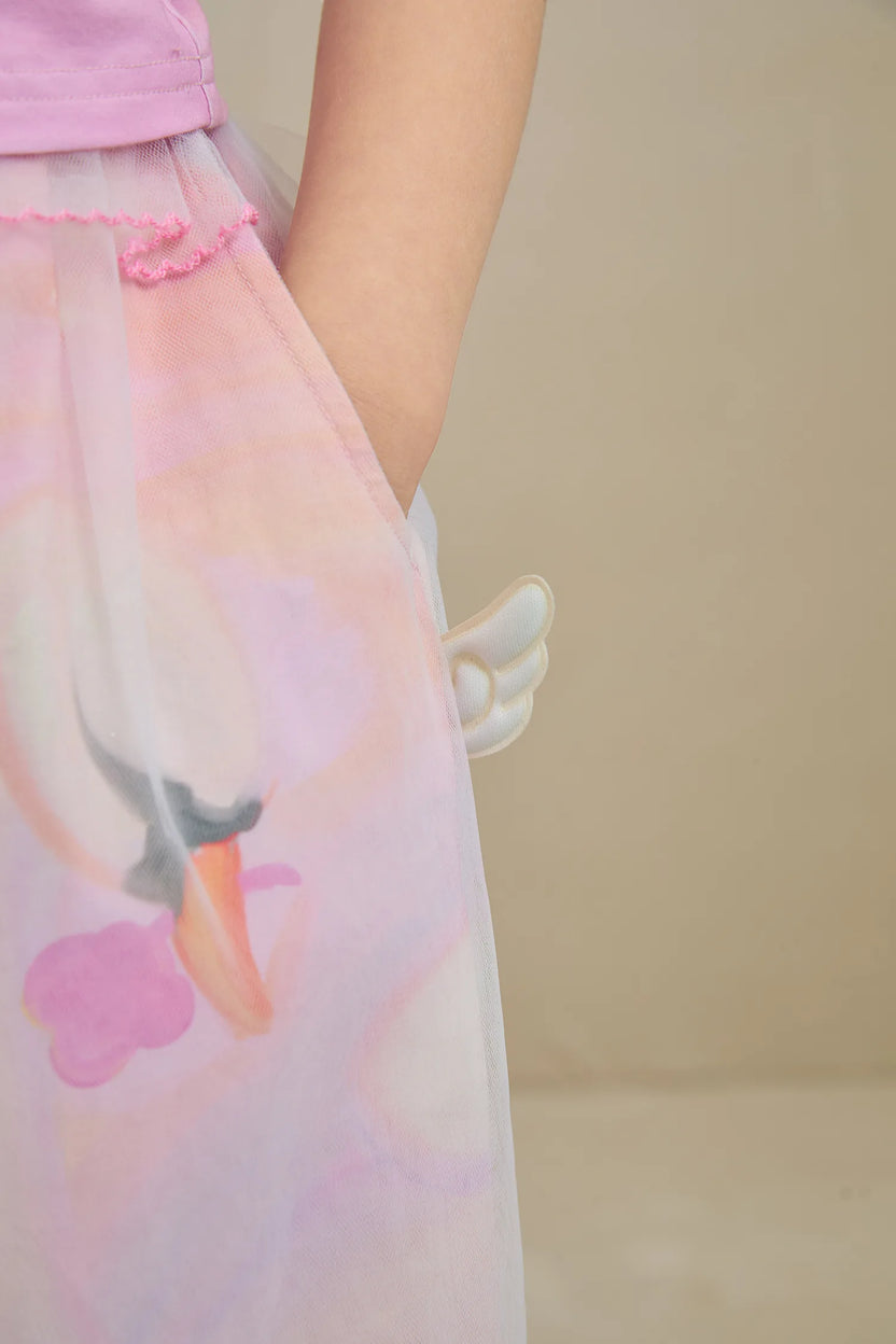 Poco Blush Swan Mesh Overlay Anti-Mosquito Pants