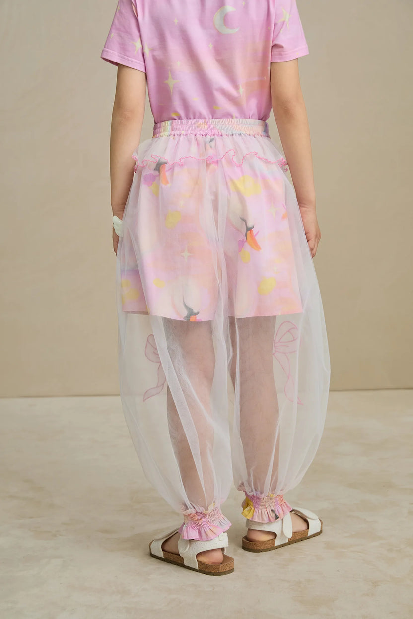 Poco Blush Swan Mesh Overlay Anti-Mosquito Pants