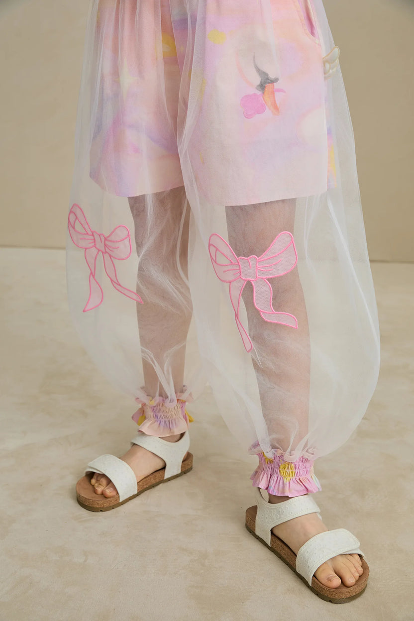 Poco Blush Swan Mesh Overlay Anti-Mosquito Pants