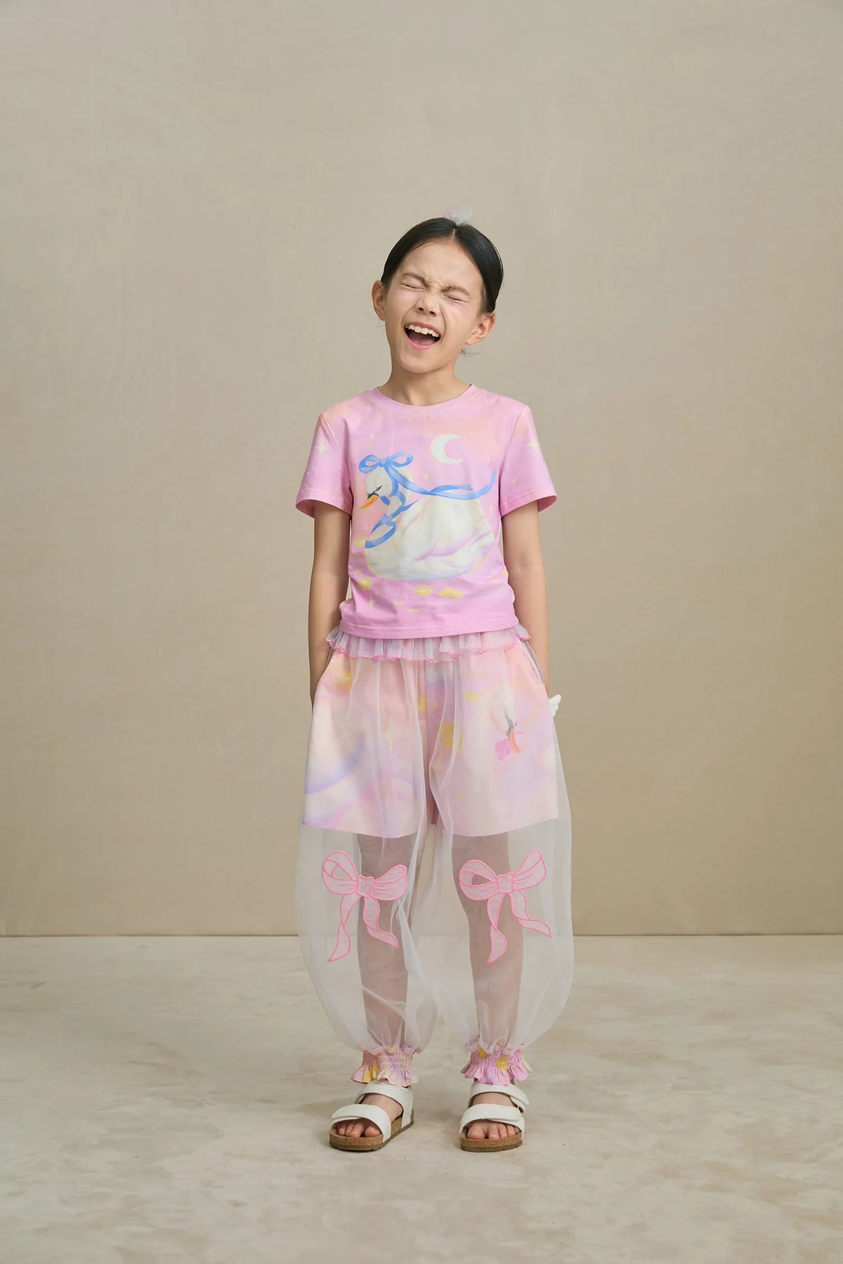 Poco Blush Swan Mesh Overlay Anti-Mosquito Pants