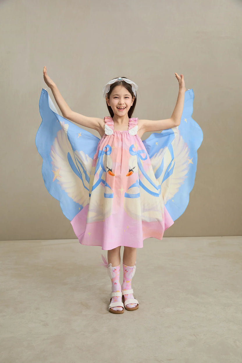 Swan Wing Art Print Dress by Poco Blush, image 14