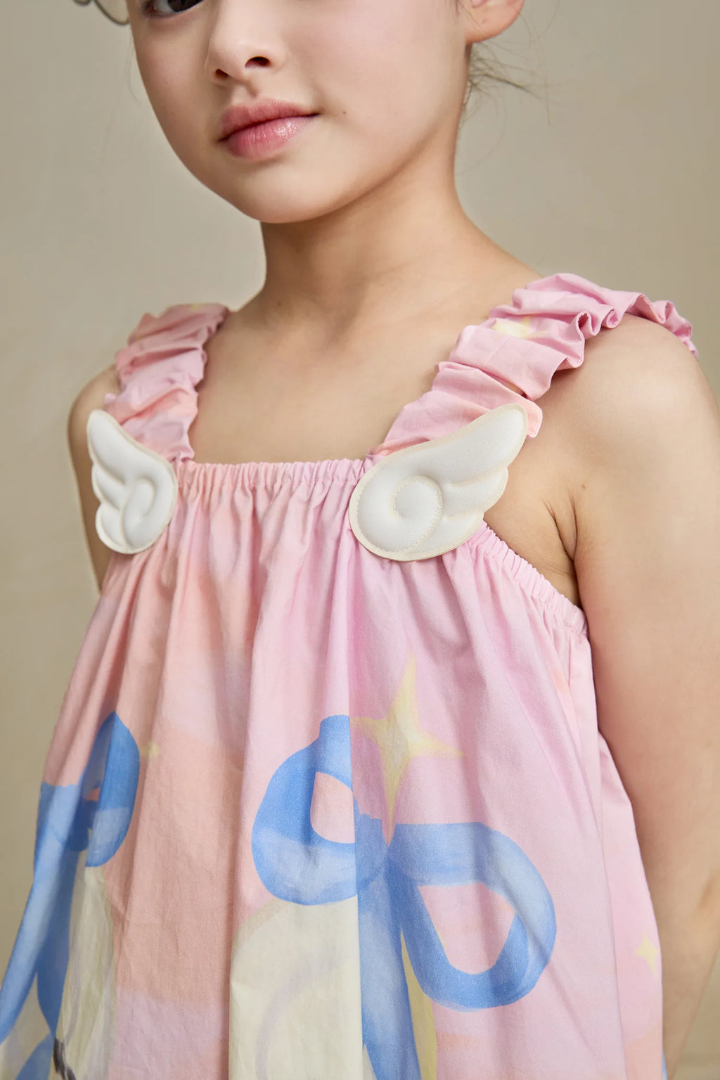 Poco Blush Swan Wing Art Print Dress