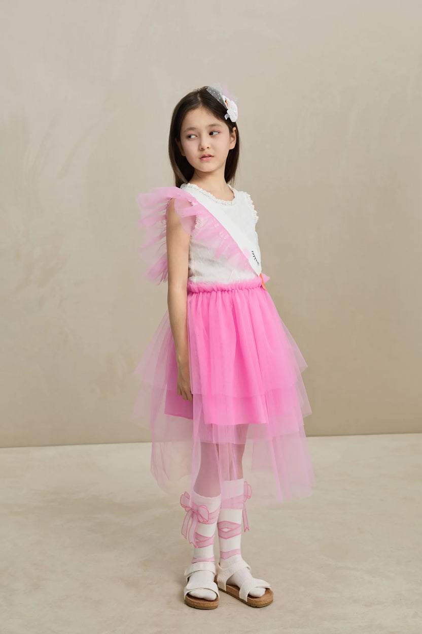 3D Swan Head Mesh Suspender Dress by Poco Blush, image 12