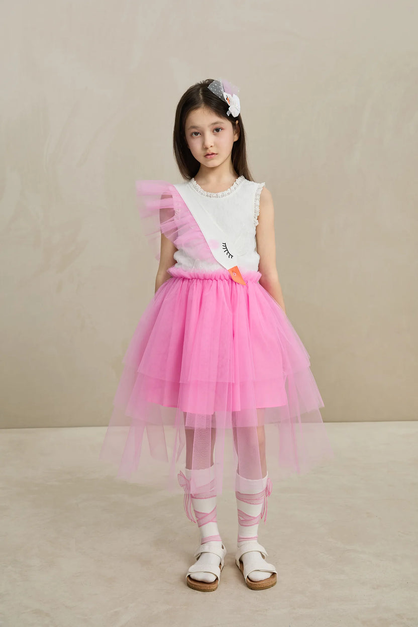 3D Swan Head Mesh Suspender Dress by Poco Blush, image 13
