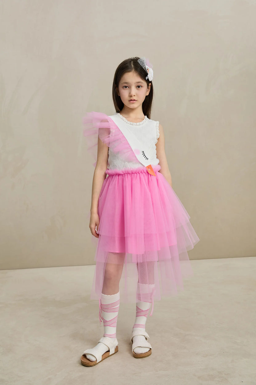 3D Swan Head Mesh Suspender Dress by Poco Blush, image 3