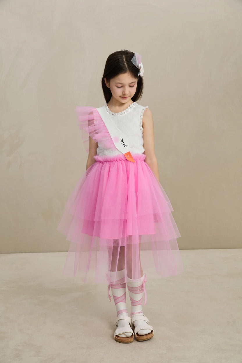 3D Swan Head Mesh Suspender Dress by Poco Blush, image 8