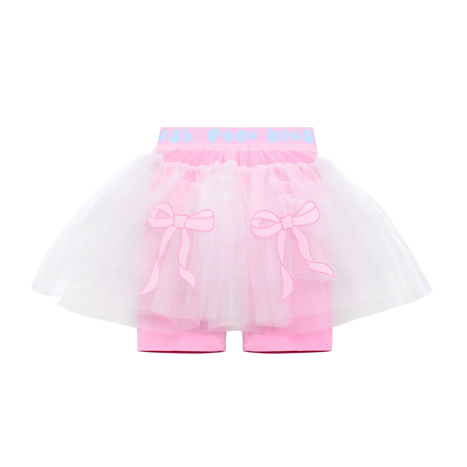 Poco Blush Tulle Ballet Skort with Bow Detail Pink