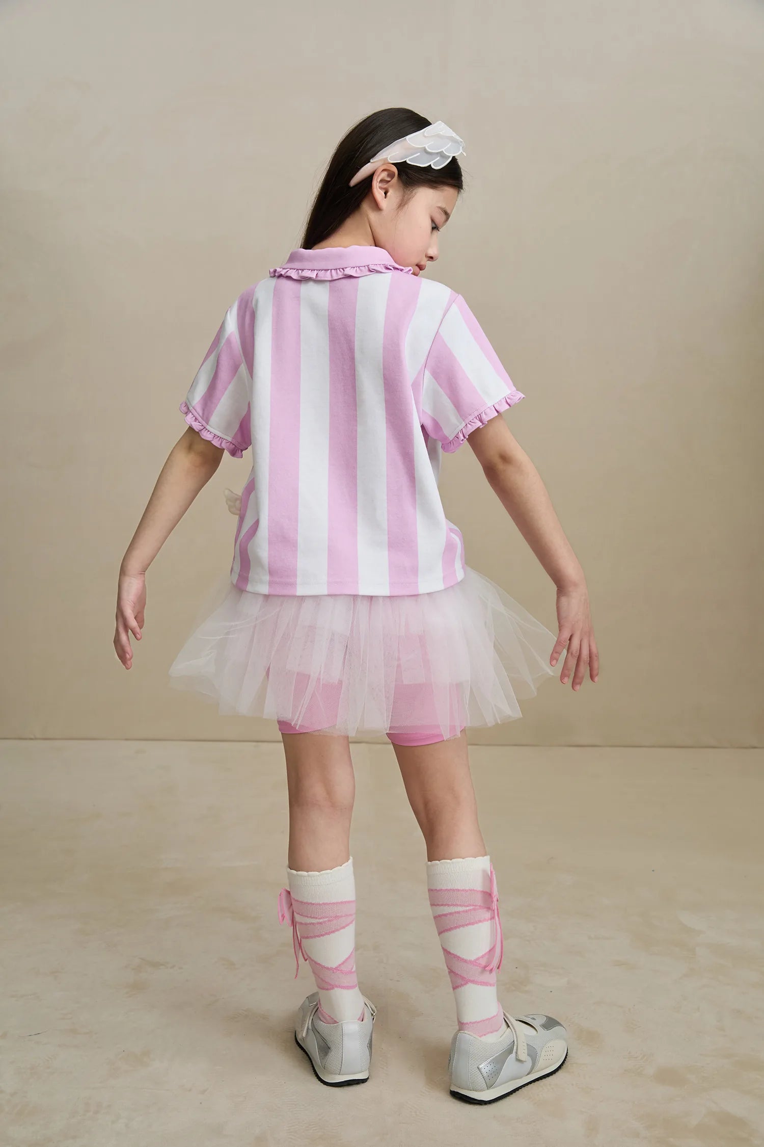 Poco Blush Tulle Ballet Skort with Bow Detail