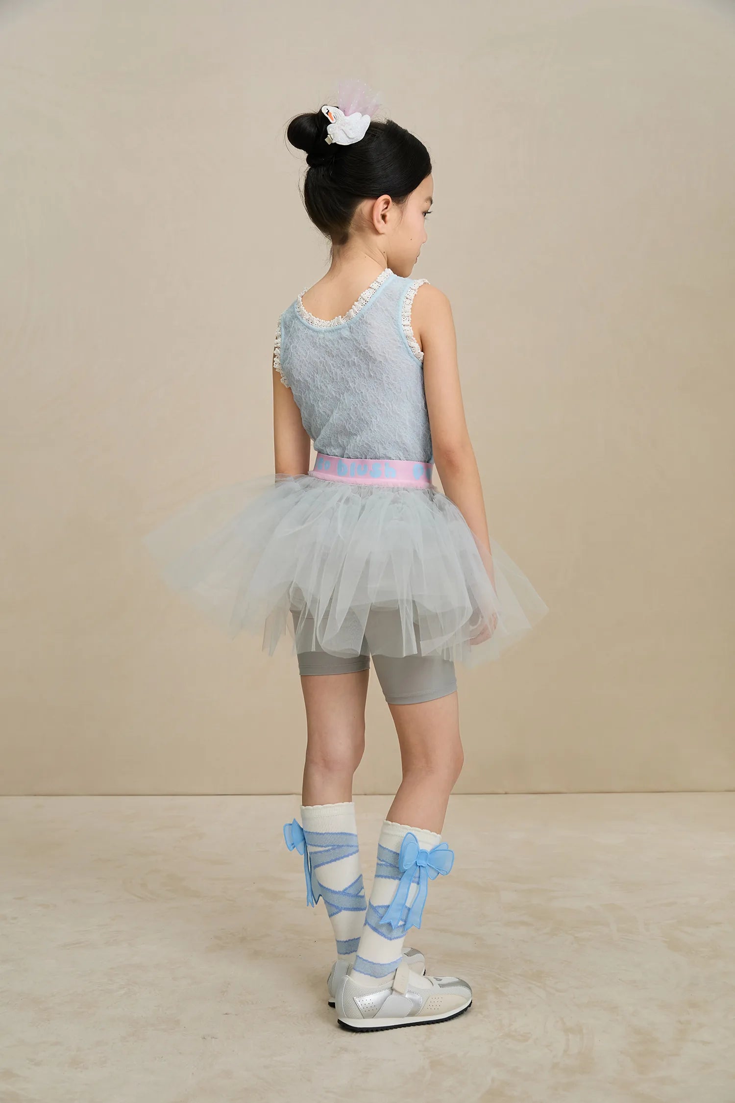 Poco Blush Tulle Ballet Skort with Bow Detail