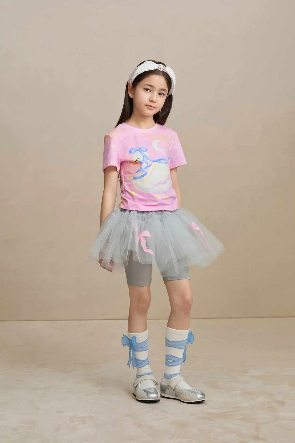 Poco Blush Tulle Ballet Skort with Bow Detail